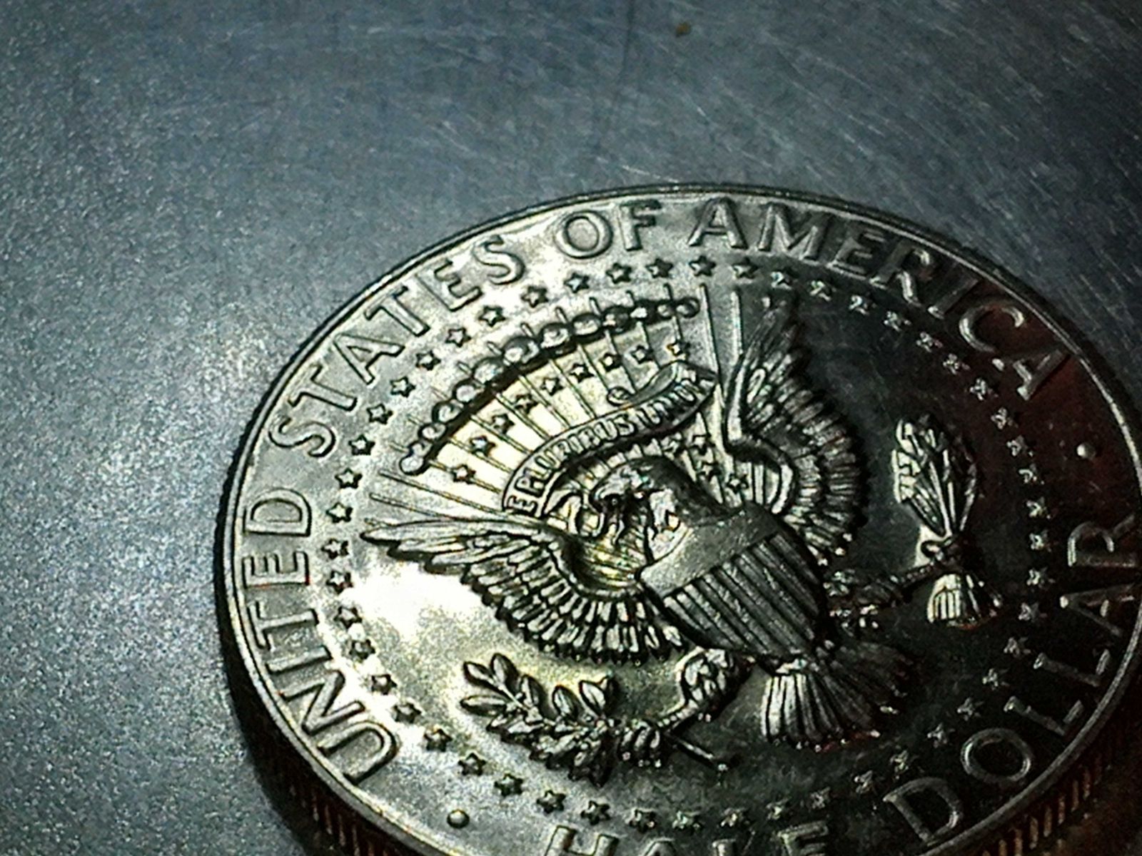 1985 p half dollar ddr hardly no wear on coin