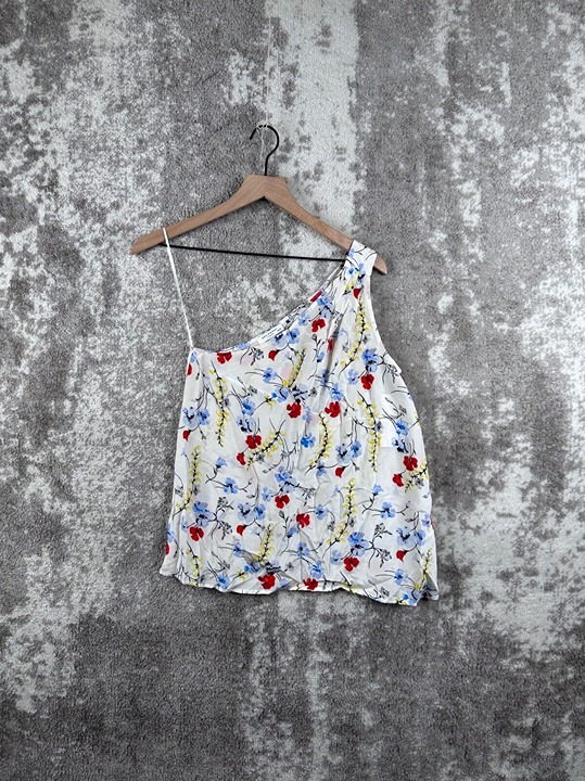 New Equipment Top XS Womens Lucina One Shoulder Silk Blouse Blossom Floral