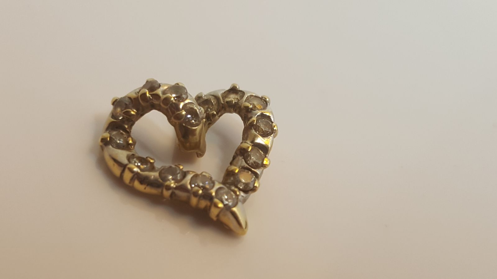 Real Diamond Gold Heart Pendant