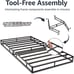Amazon Basics King Bed Frame Metal - Smart Box Spring Base, White