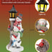 Handcrafted Resin Christmas Trio Snowman with LED Lamppost - 11.2'' Festive Snow