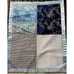 Vintage Hand Made Baby Boy Crib Blanket Quilt Satin Gingham Asian Motif 30 x 38