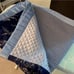 Vintage Hand Made Baby Boy Crib Blanket Quilt Satin Gingham Asian Motif 30 x 38