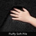 Area Rug for Bedroom, Fluffy Furry Shaggy Rugs Black 4x6 Feet