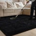 Area Rug for Bedroom, Fluffy Furry Shaggy Rugs Black 4x6 Feet