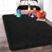 Area Rug for Bedroom, Fluffy Furry Shaggy Rugs Black 4x6 Feet