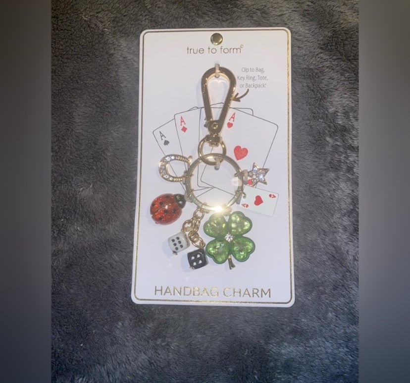 BNIB True to Form Charm/Keychain- Dice, Cards, Lady Bug, Horseshoe $55