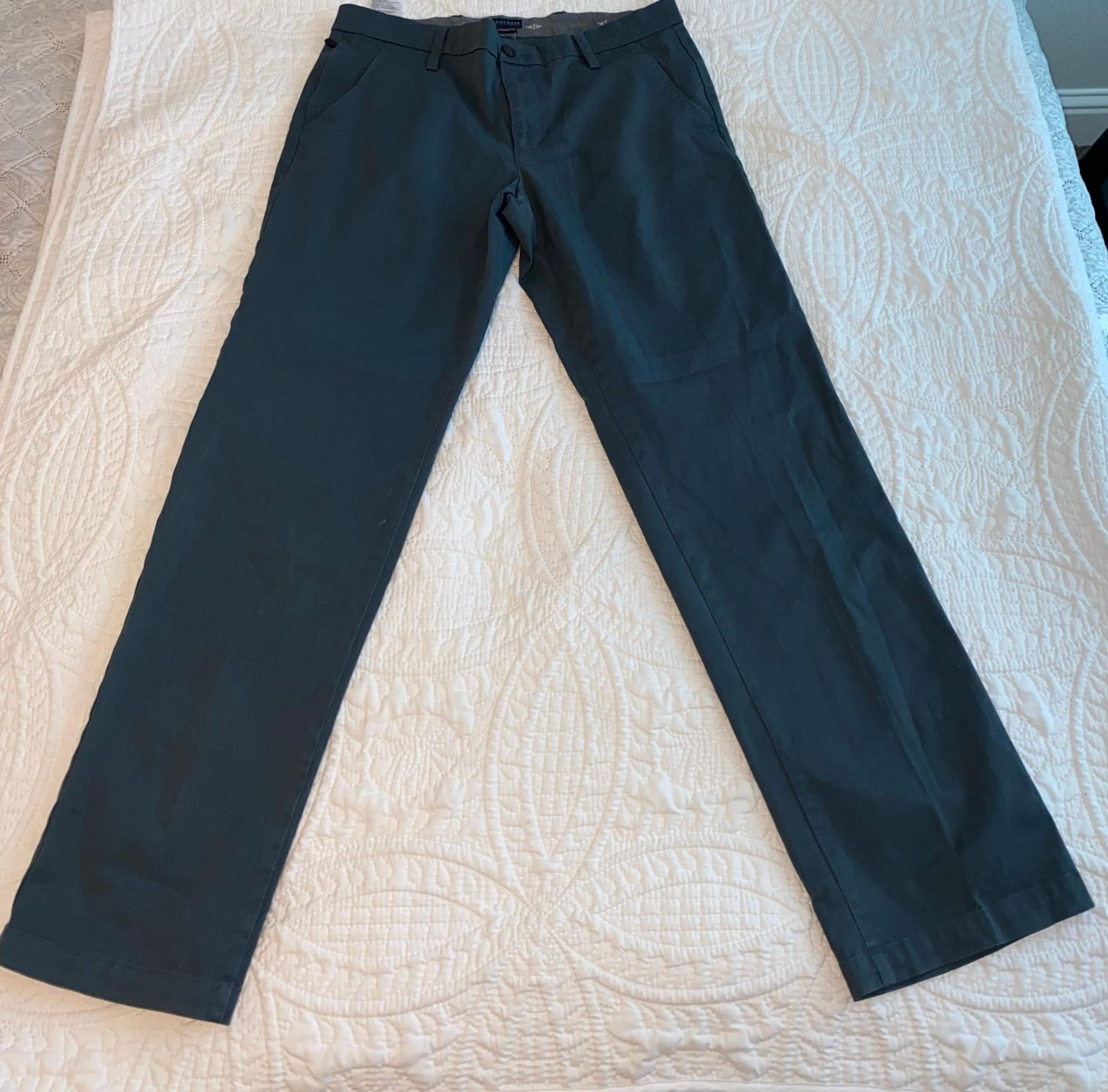 Dockers Chino Pants Mens 34X34 Green/Blue Cotton Straight fit Workwear