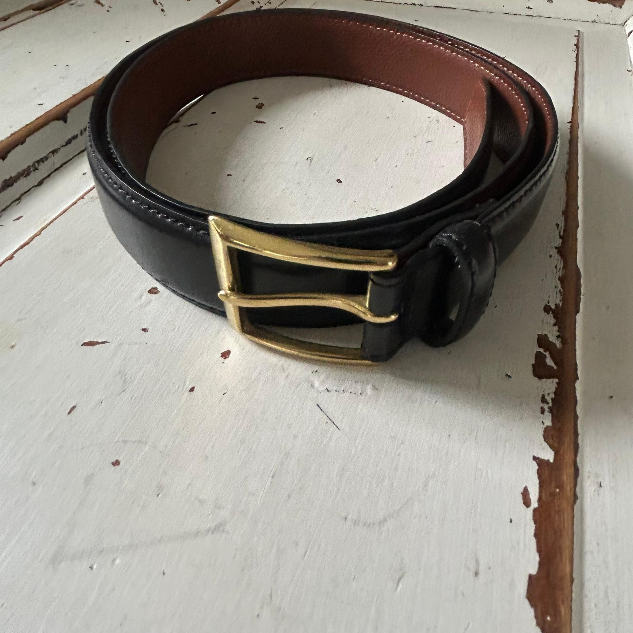 Jos. A. Bank Sz 40 Black Italian Leather Belt