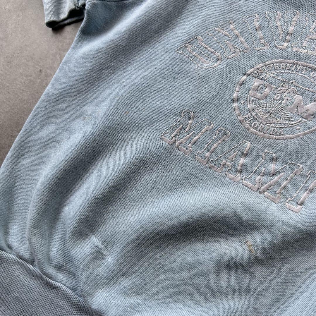 【返品?交換対象商品】 Vintage 60s-70s Sweatshirt Print Flock Size XL Blue Light トップス