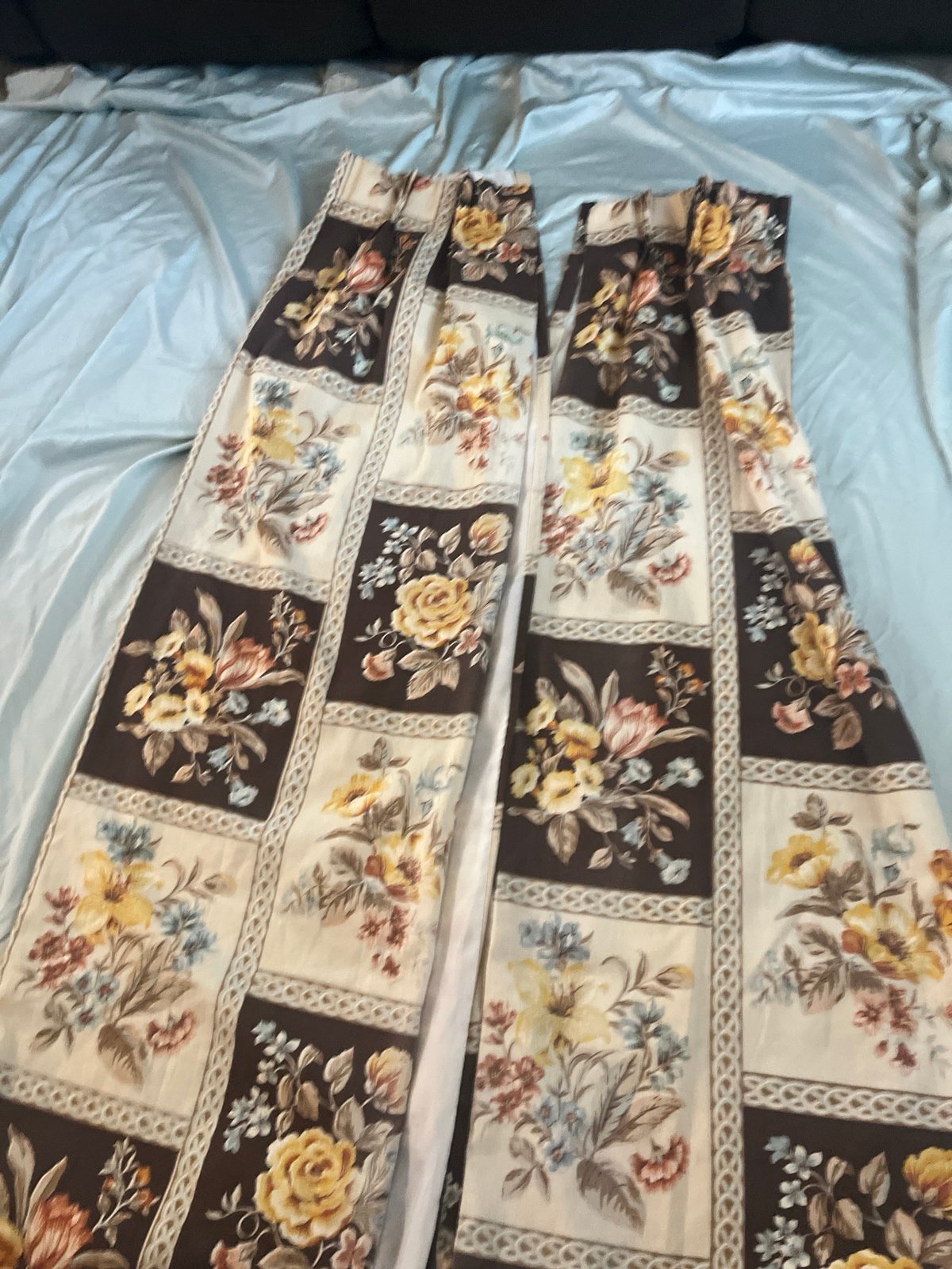 1 pair vintage curtains