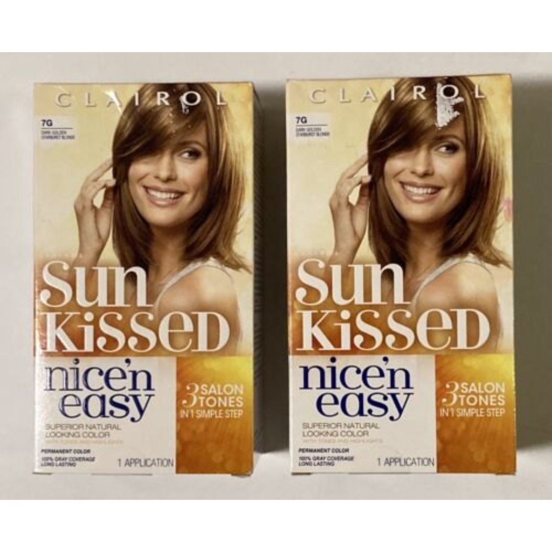 2 Clairol Sun Kissed Nice N Easy 7G Dark Golden Starburst Blonde Permanent Color