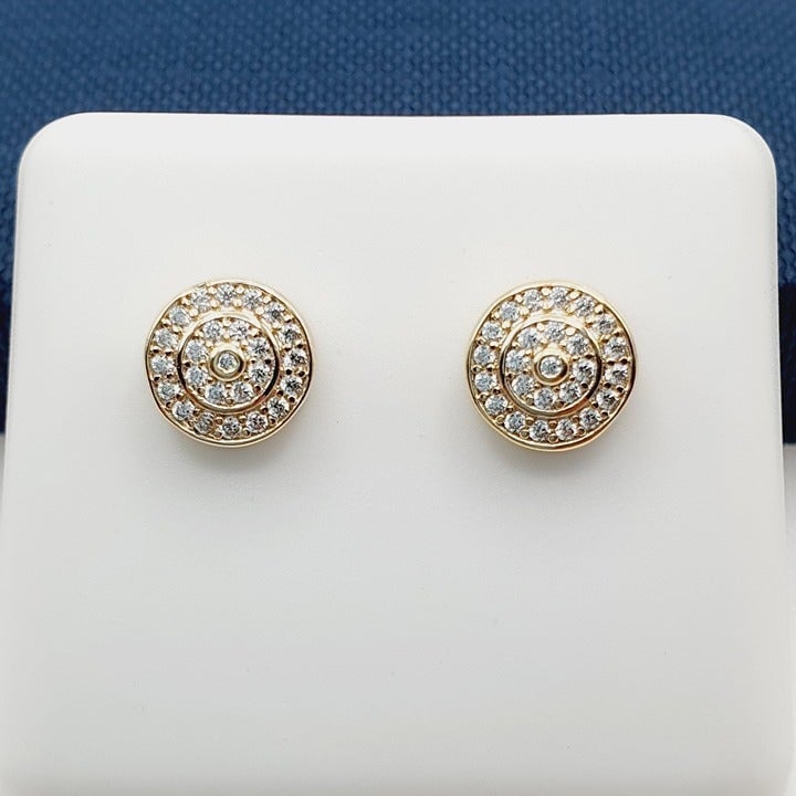 14K Gold Plated Cubic Zircon Earrings, INUS1BR134
