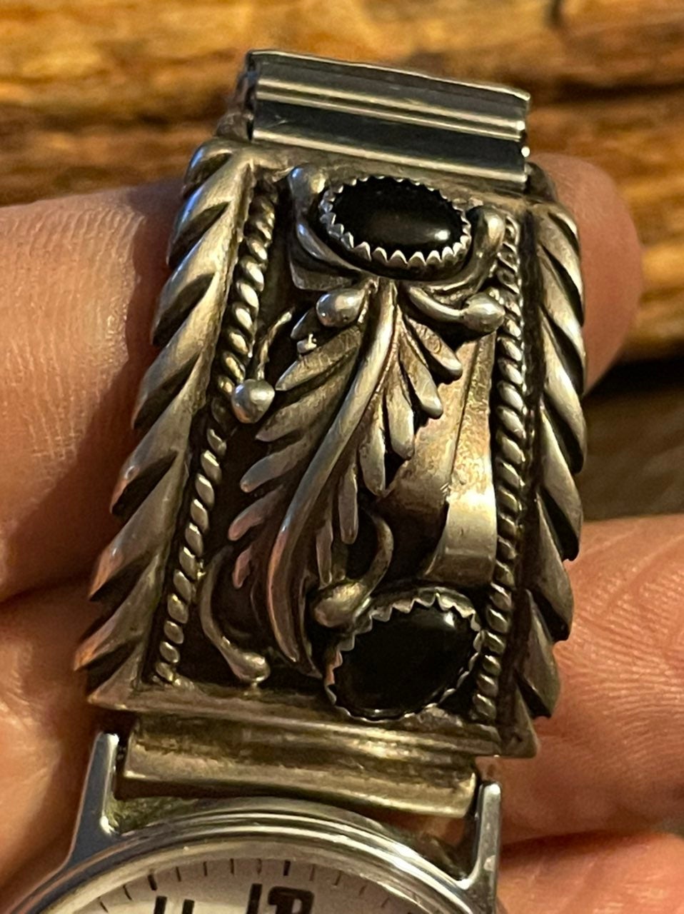 Vtg outlet SS & Black Obyx Watch Tips