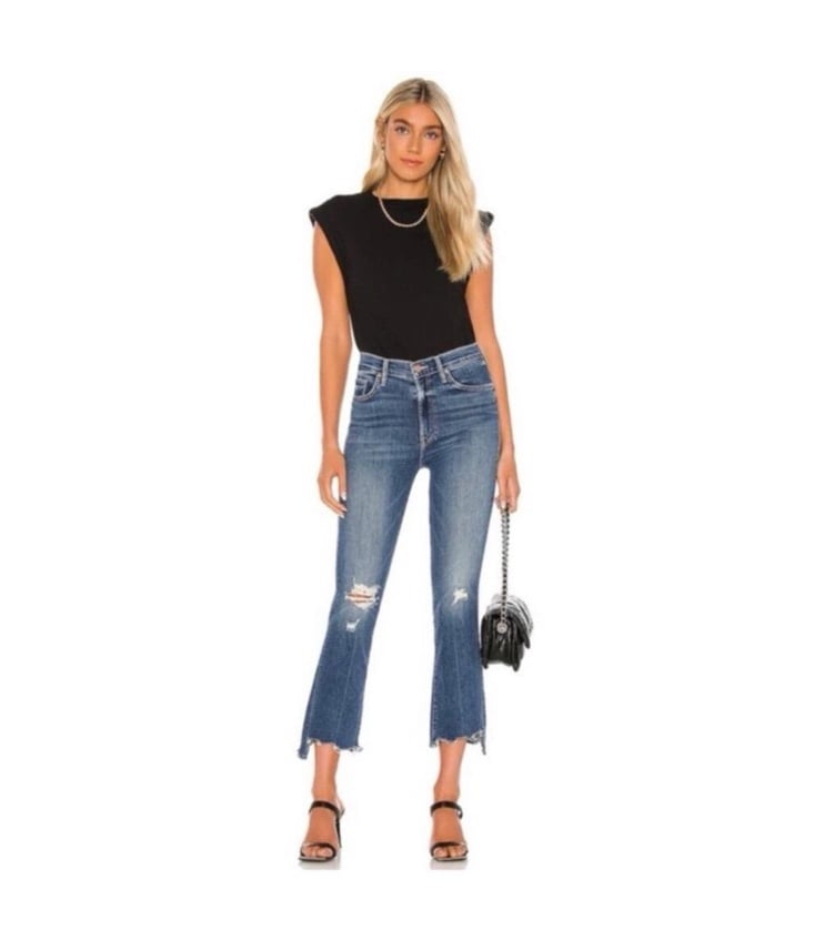 Mother the inside crop chew jeans