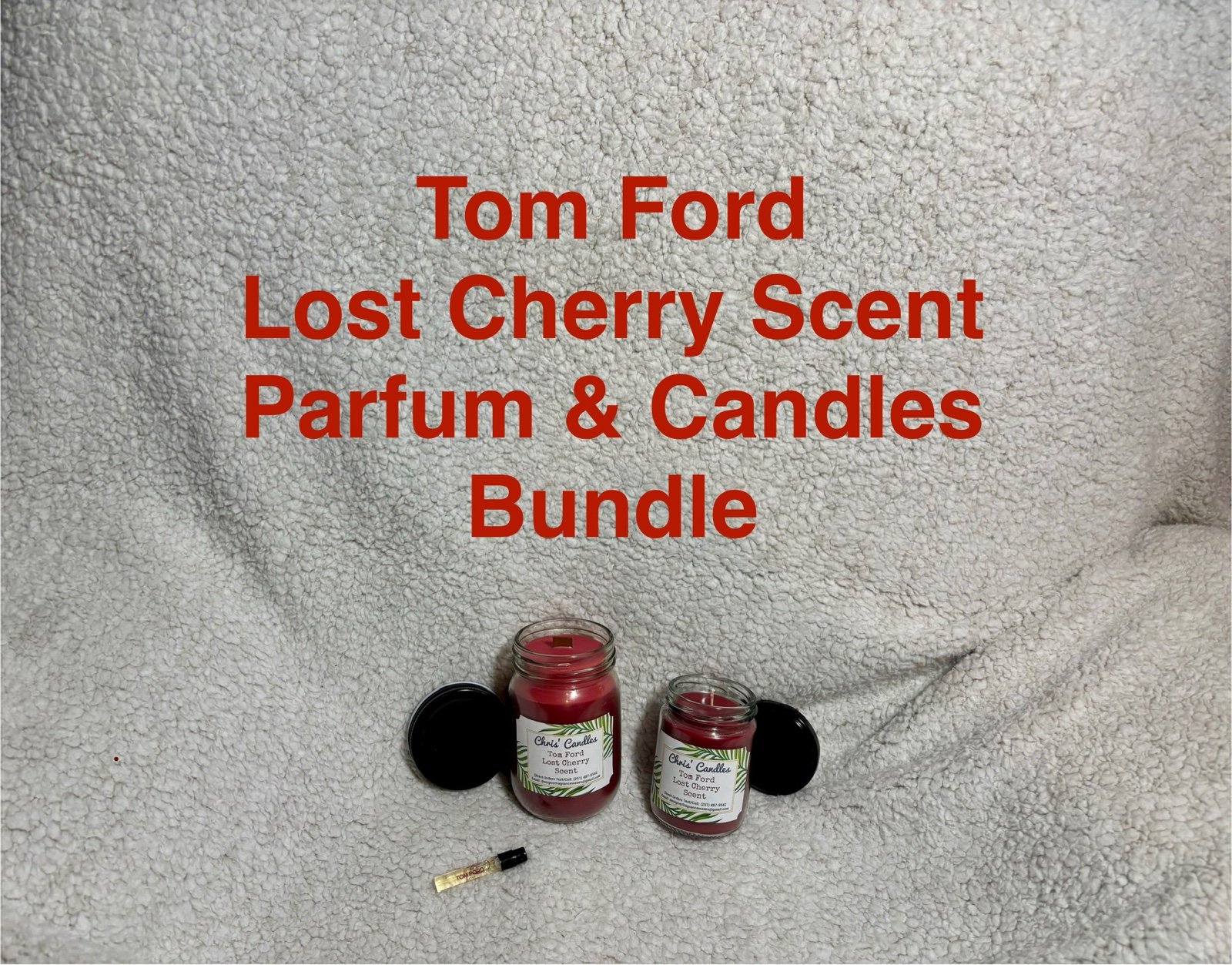 Tom Ford Lost Cherry Scent Parfum & Candles Bundle