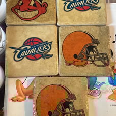 Cleveland browns, cavs and indians porcelain coasters