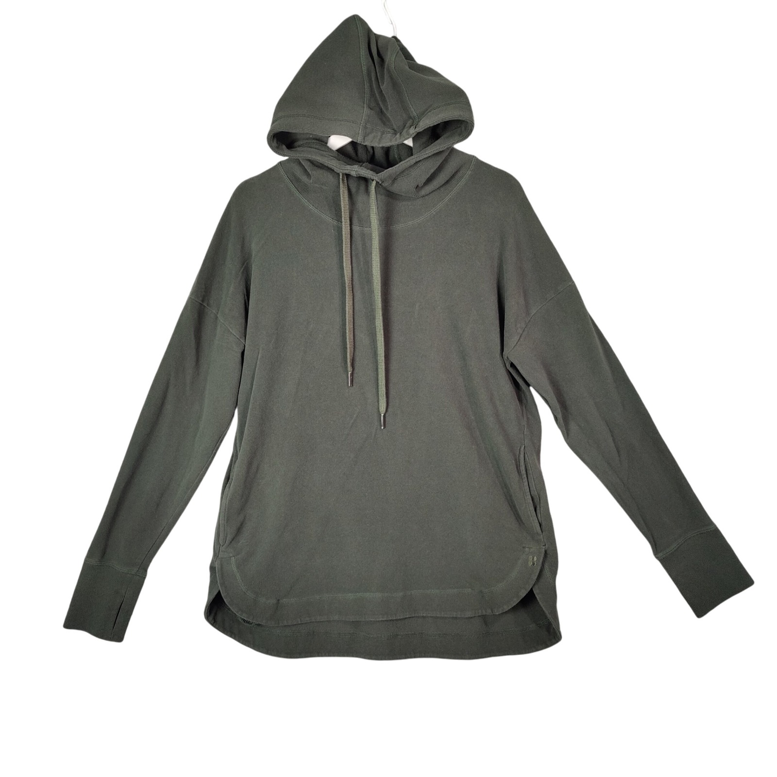 Sweaty Betty Escape Luxe Hoodie Olive Green Pullover Sweatshirt Women Size L