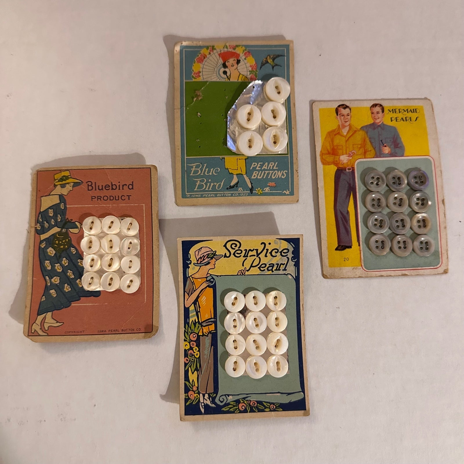 Vintage Buttons on Original Cards