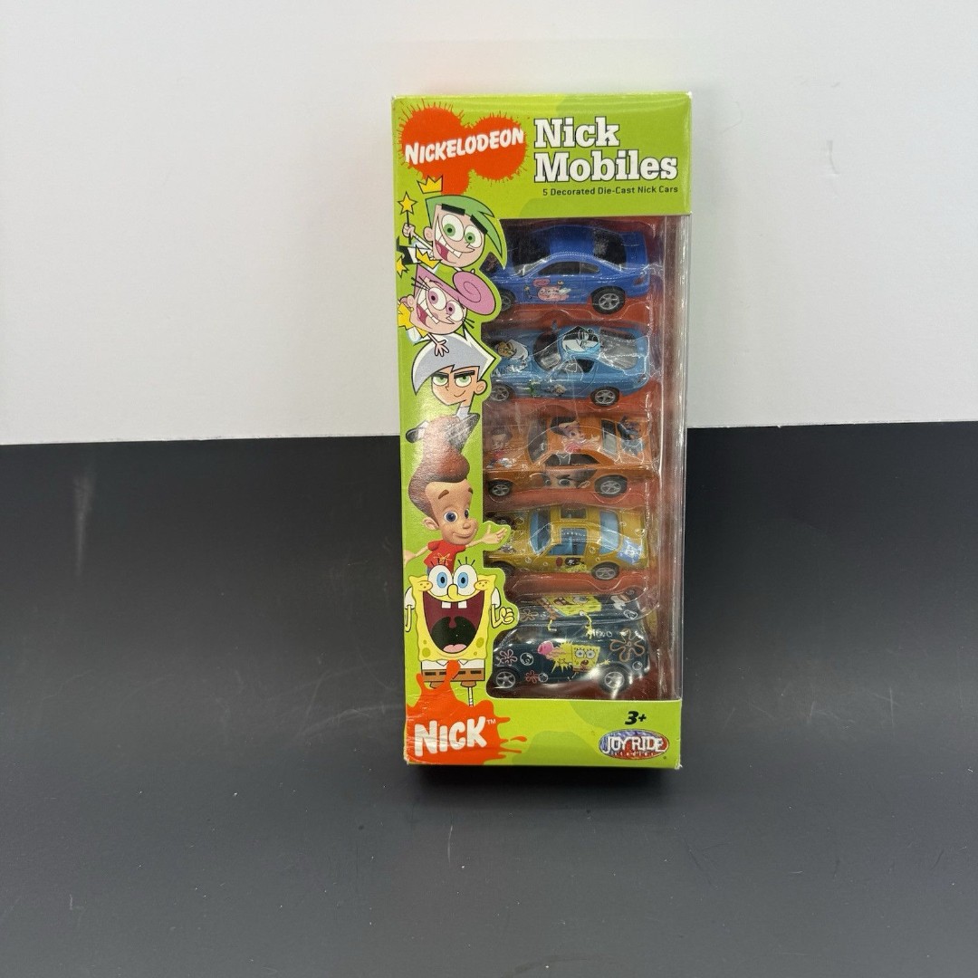 RARE 2007 Joy Ride Nick Mobiles 5 Diecast Pack with Plymouth, Dodge, Mustang Etc