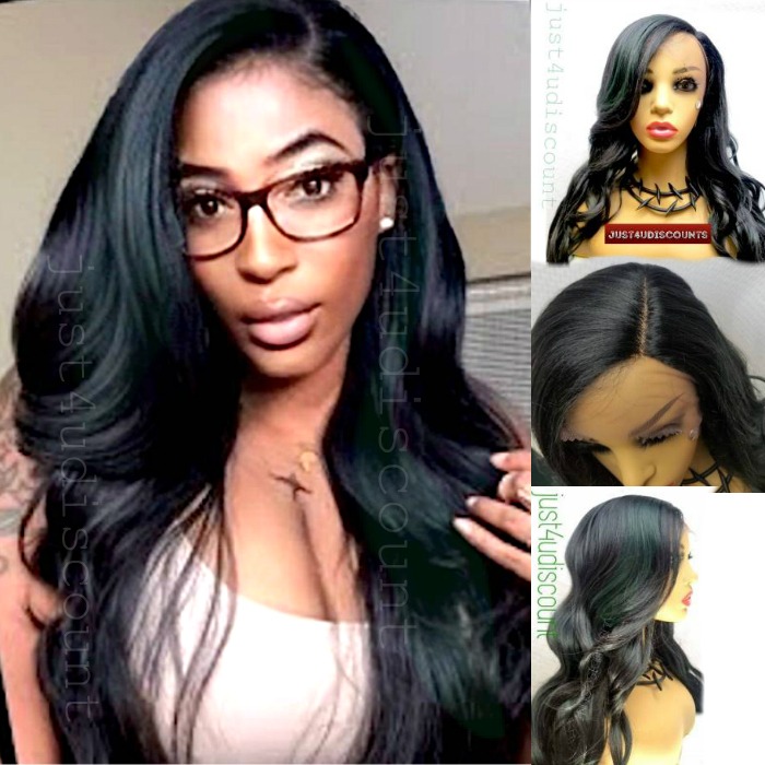 CELEBRITY dark green black wavy wig