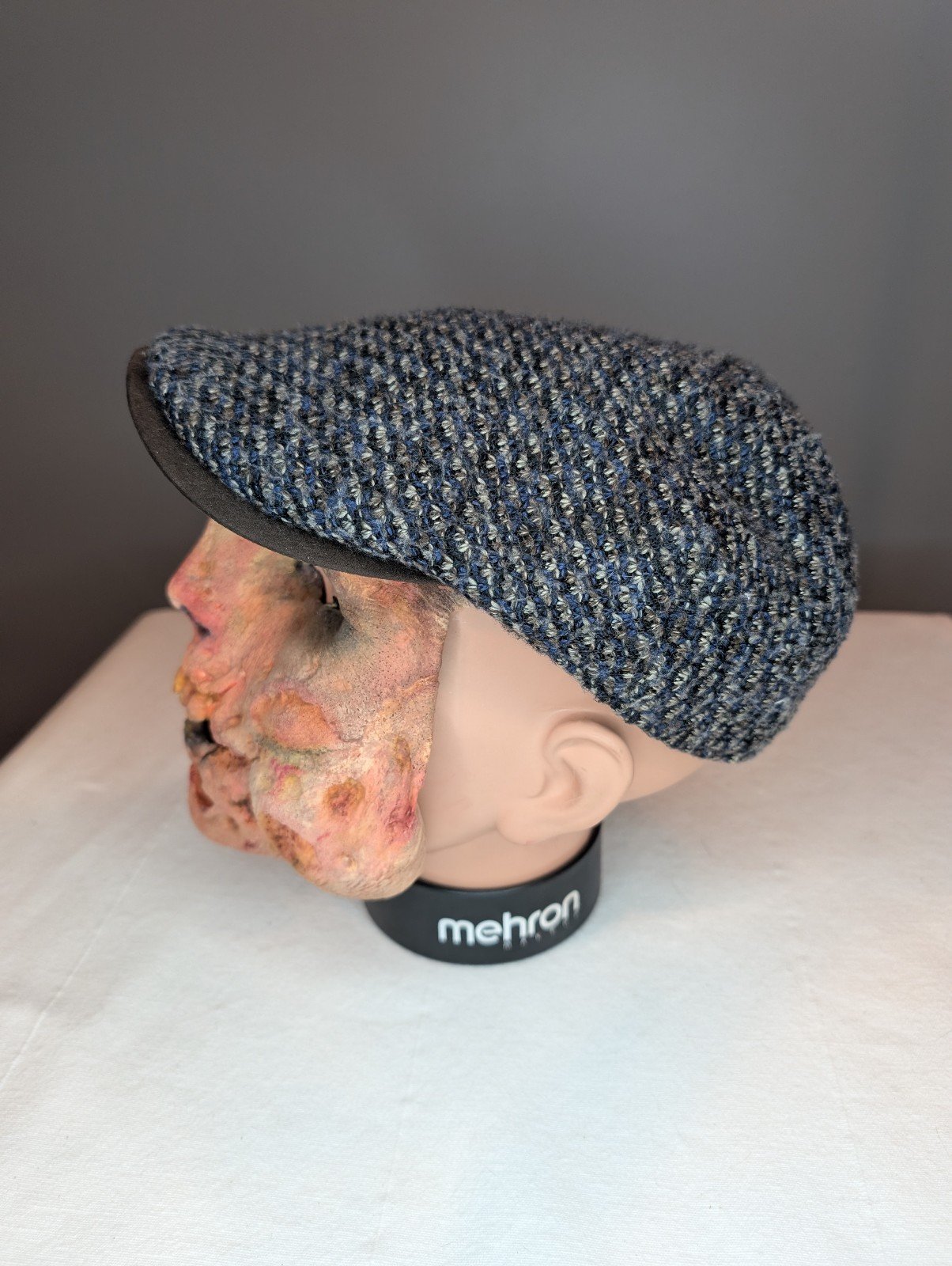 Henschel Hat Co. Tweed Newsboy Hat L Brown Navy Blue Beige Made In USA
