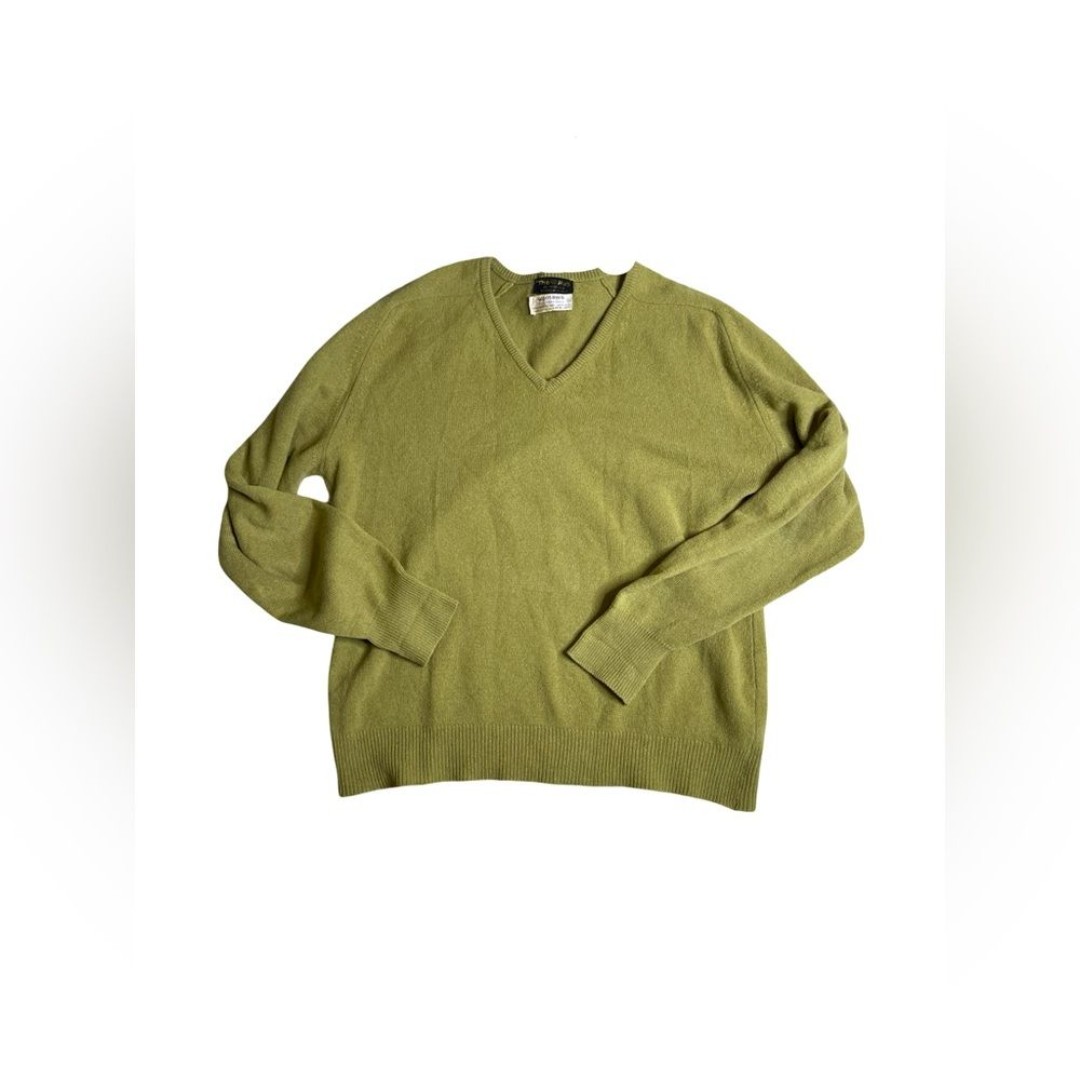 The Hub Of Virginia Lord Jeff Knit Green Sweater jumper 100% baby Lamb Wool XL