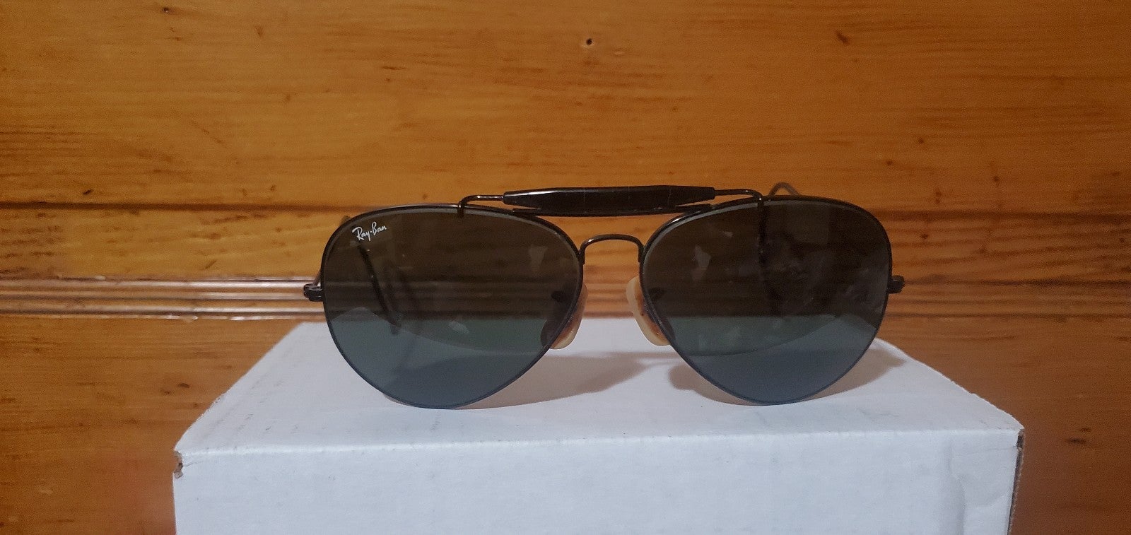 RAY BAN G15 UV BLACK OUTDOORSMAN AVIATOR SUNGLASSES