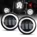 Harley Davidson LED Fog Lights Aux Passing Head Lights with DRL Blue Halo 4.5”