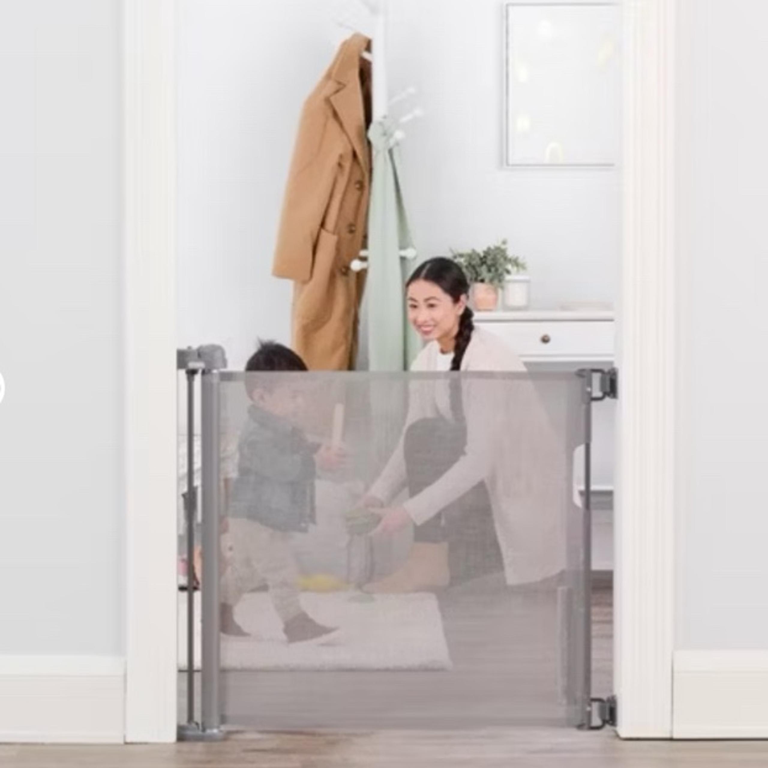 Regalo Fabric Retractable Baby Gate - Gray