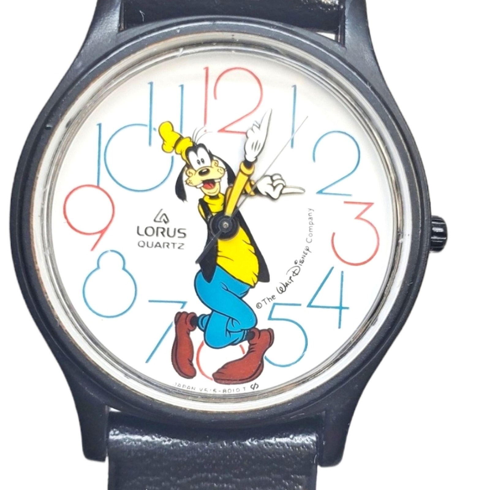 Disney X Lorus Goofy Vintage Analog Watch Black Plastic
