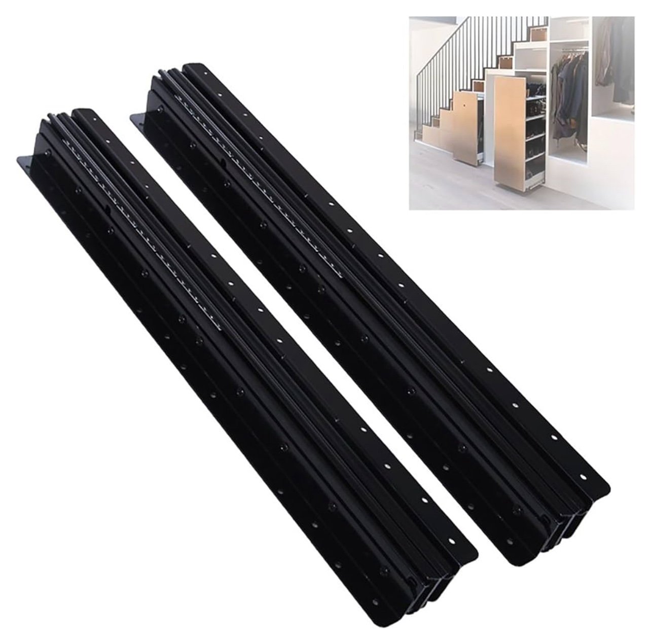 Heavy Duty Drawer Slides 265 lbs, 1 Pair Drawer Rails 80-185cm/32-74in)