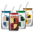 Harry Potter House Crests Tumbler Glasses with Lids - 16 oz - Set of 4