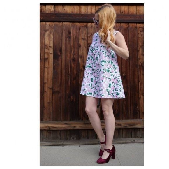 Vintage 60s Mod Floral Shift Mini Dress