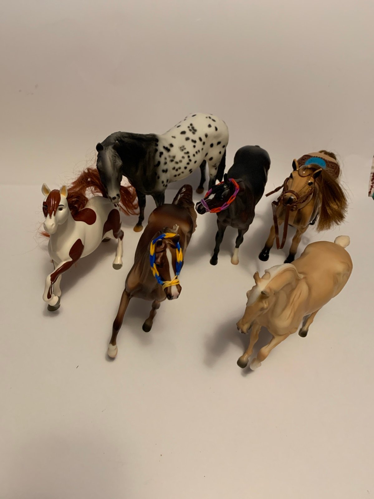 Six Different Horses Some Breyer and One Just Play Horse