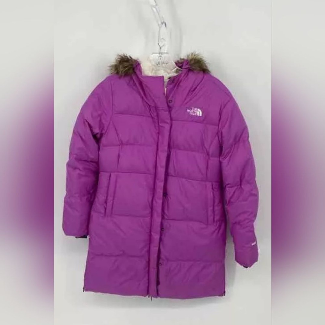 The North Face Girls Purple Insulated Hooded Puffer Jacket Coat Size Large 14 16