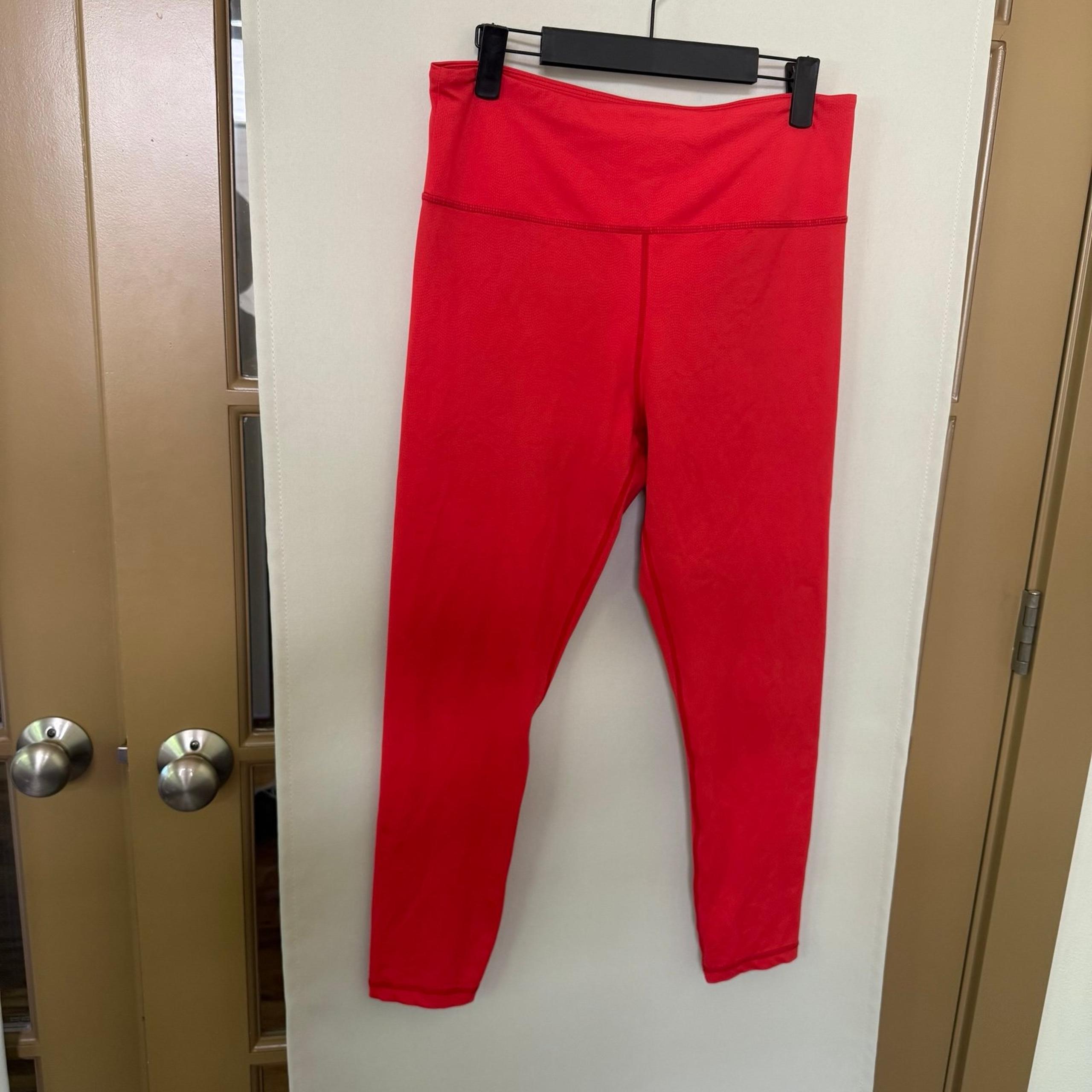 Zyia Active Women’s 12 Red Athletic Work Out Gym Running Ankle Leggings Pants