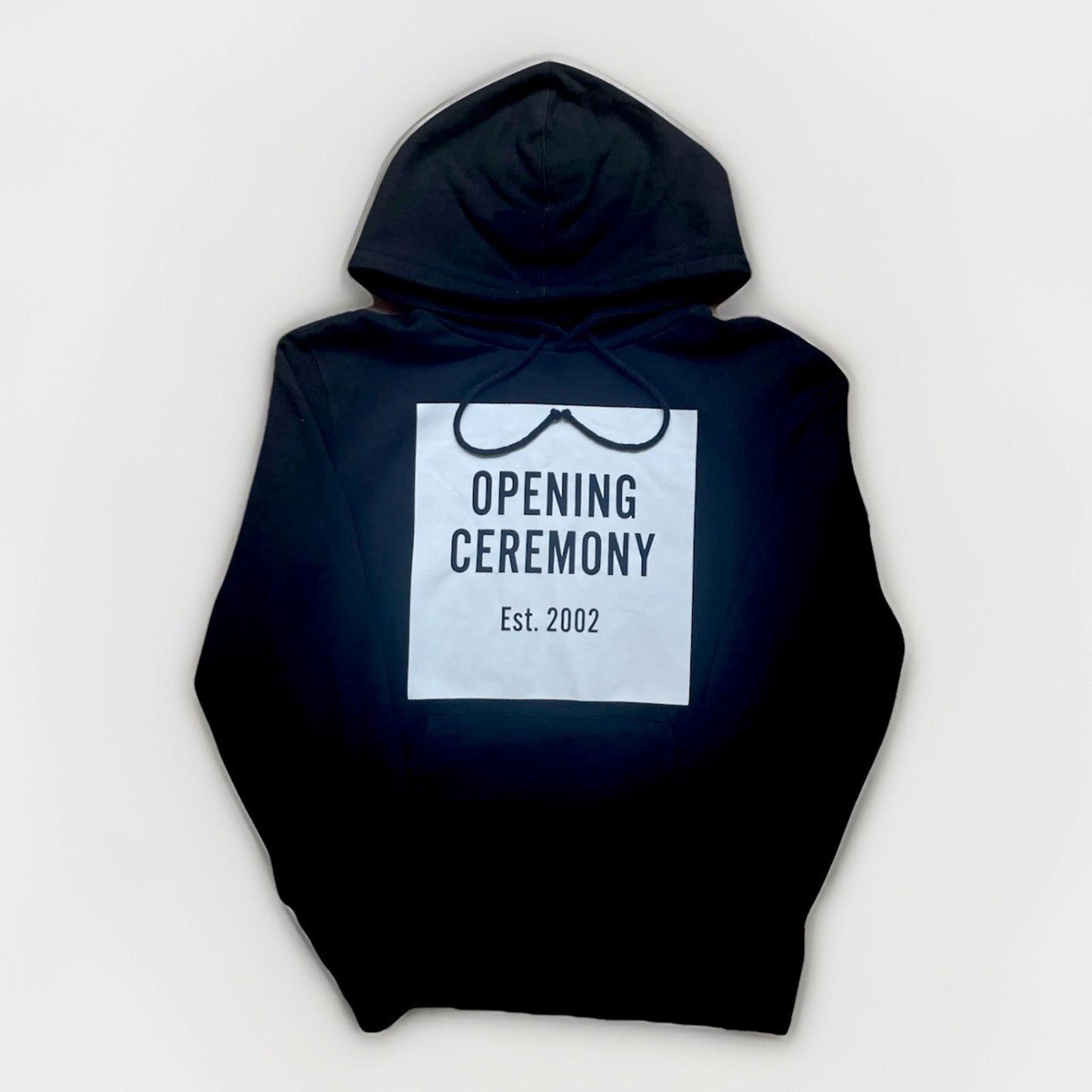 Opening Ceremony Mid Length Black Box Logo Hoodie 21x26.5