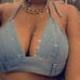 Vintage Style Western Festival Boho Denim Halter Tie Neck Backless Crop Top