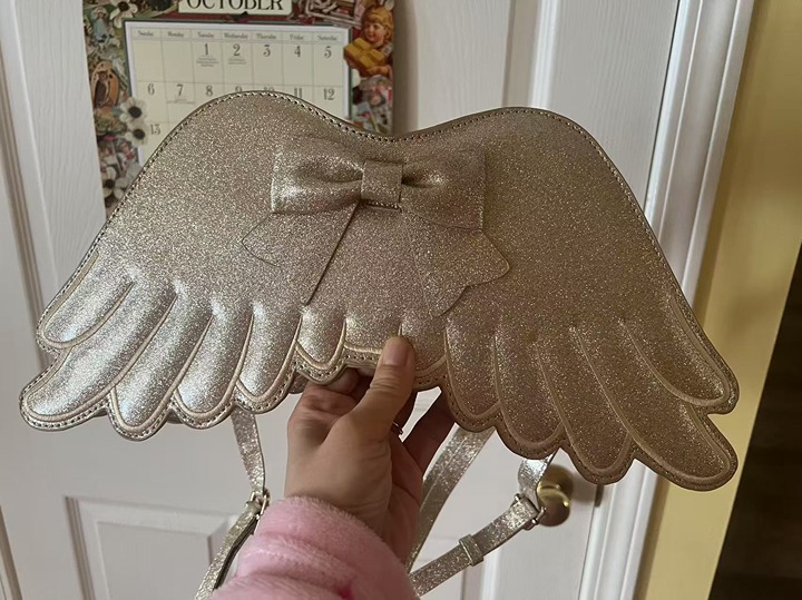 Lolita backpack NEW 39X19CM gold embroidery wings