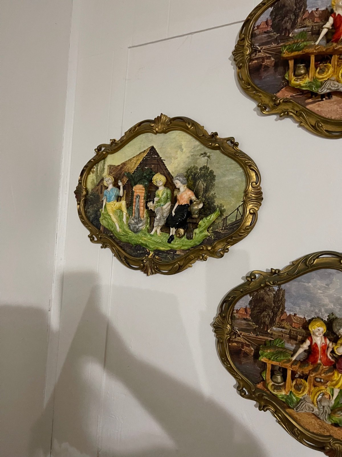 Vintage shops 3 3D Italian Empire Art Oval Wall Plaques