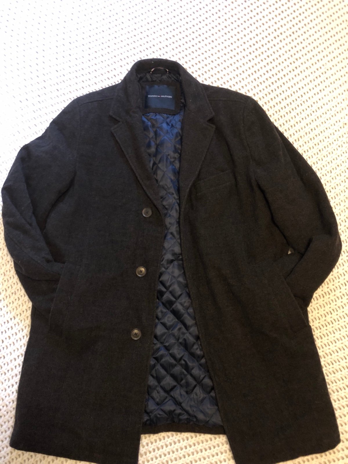 mens Tommy Hilfiger Wool Blend Coat Sz. L
