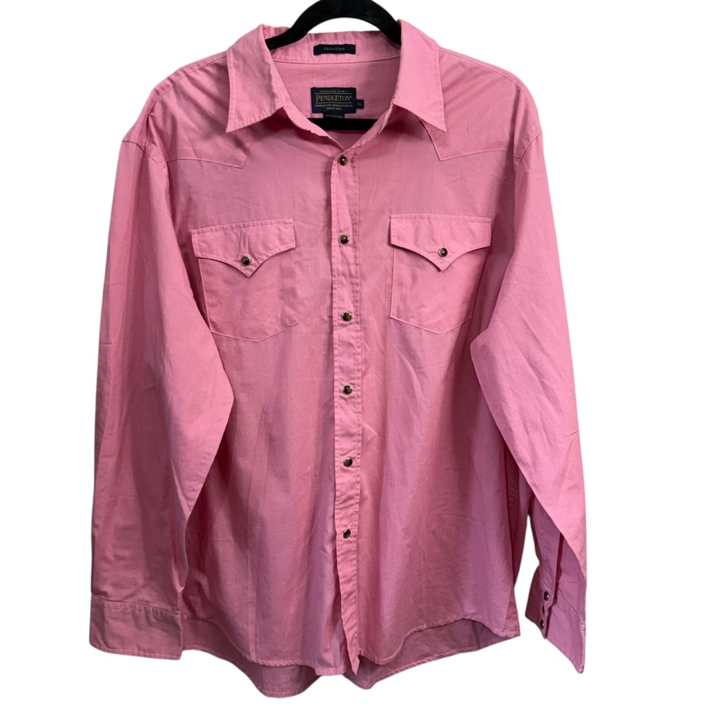 Pendleton Frontier Pearl Snap Shirt XL Pink Long Sleeve Button Down