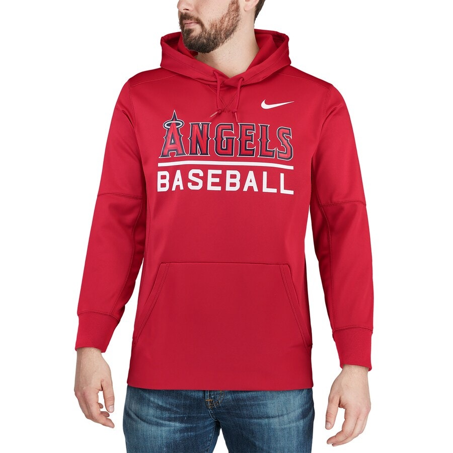 Nike Dri-Fit BSBL Los Angeles Angels Baseball Red Authentic Hoodie Size M