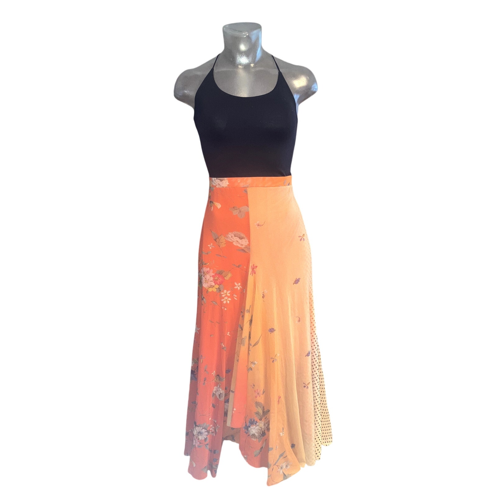 Fuzzi JEAN PAUL GAULTIER Printed Mesh Midi Skirt Size Medium /M GORGEOUS Y2K