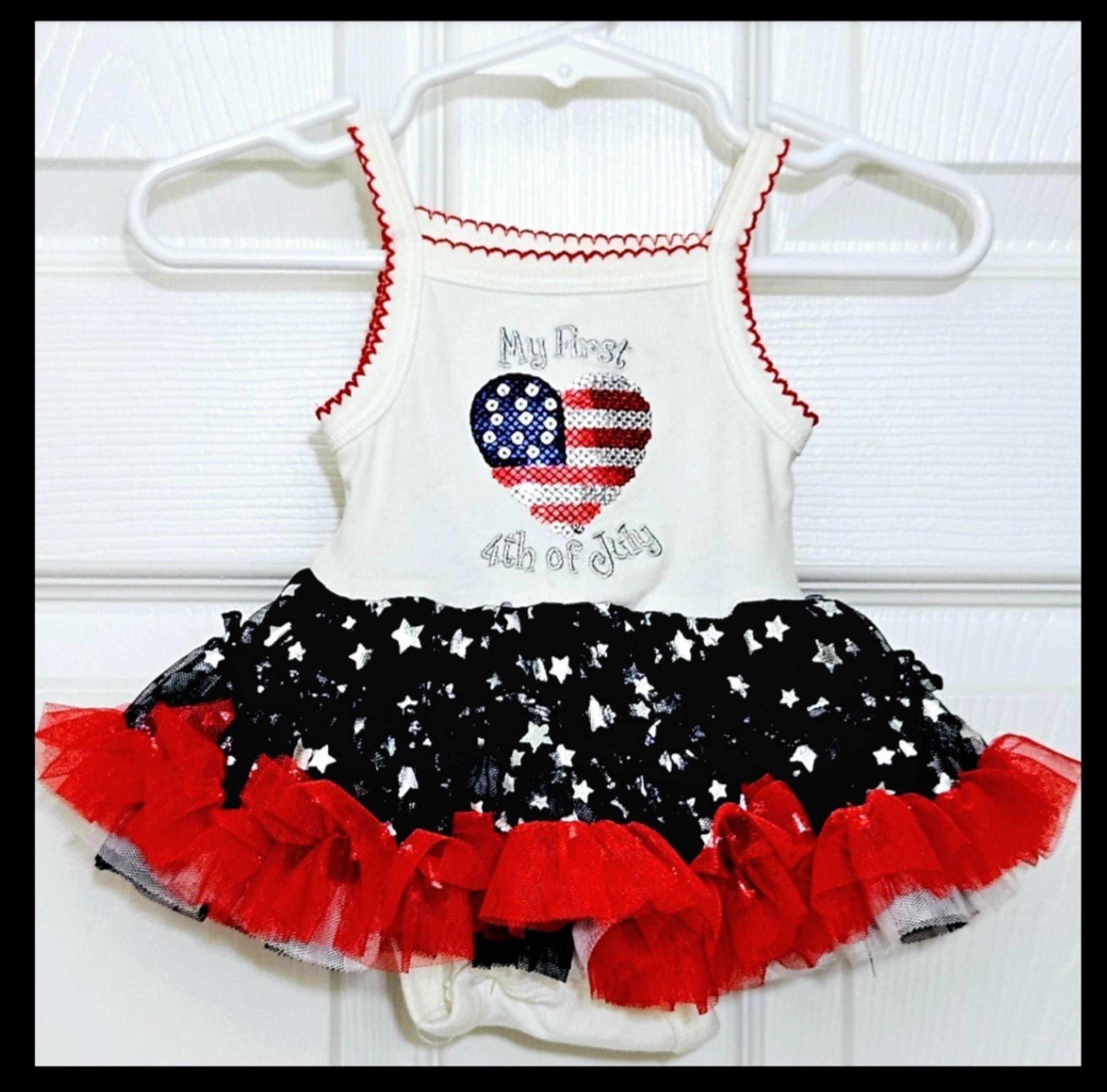 KOALA KIDS Newborn Baby Girls Dress First 4th Of July Tulle Sparkly Tutu