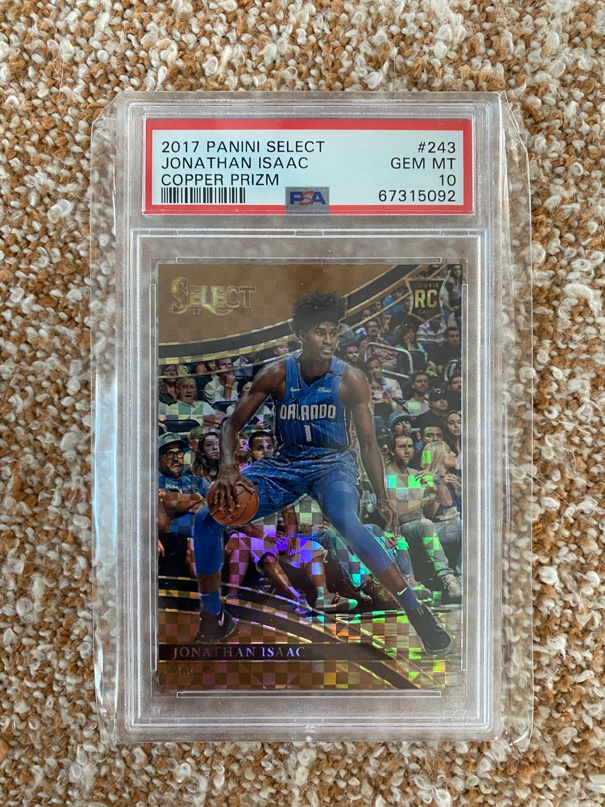 2017 Panini Prizm Jonathan Isaac Copper Prizm PSA 10