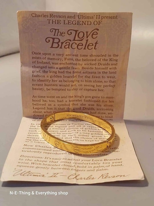 Rare Vintage Charles Revson 18k 1970 The LOVE Bracelet