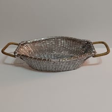 Mid Century Vintage Wrapped Metal Basket