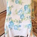 Vintage White Floral Blue Satin Edge Throw Blanket Made In USA Acrylic Apx 70x69